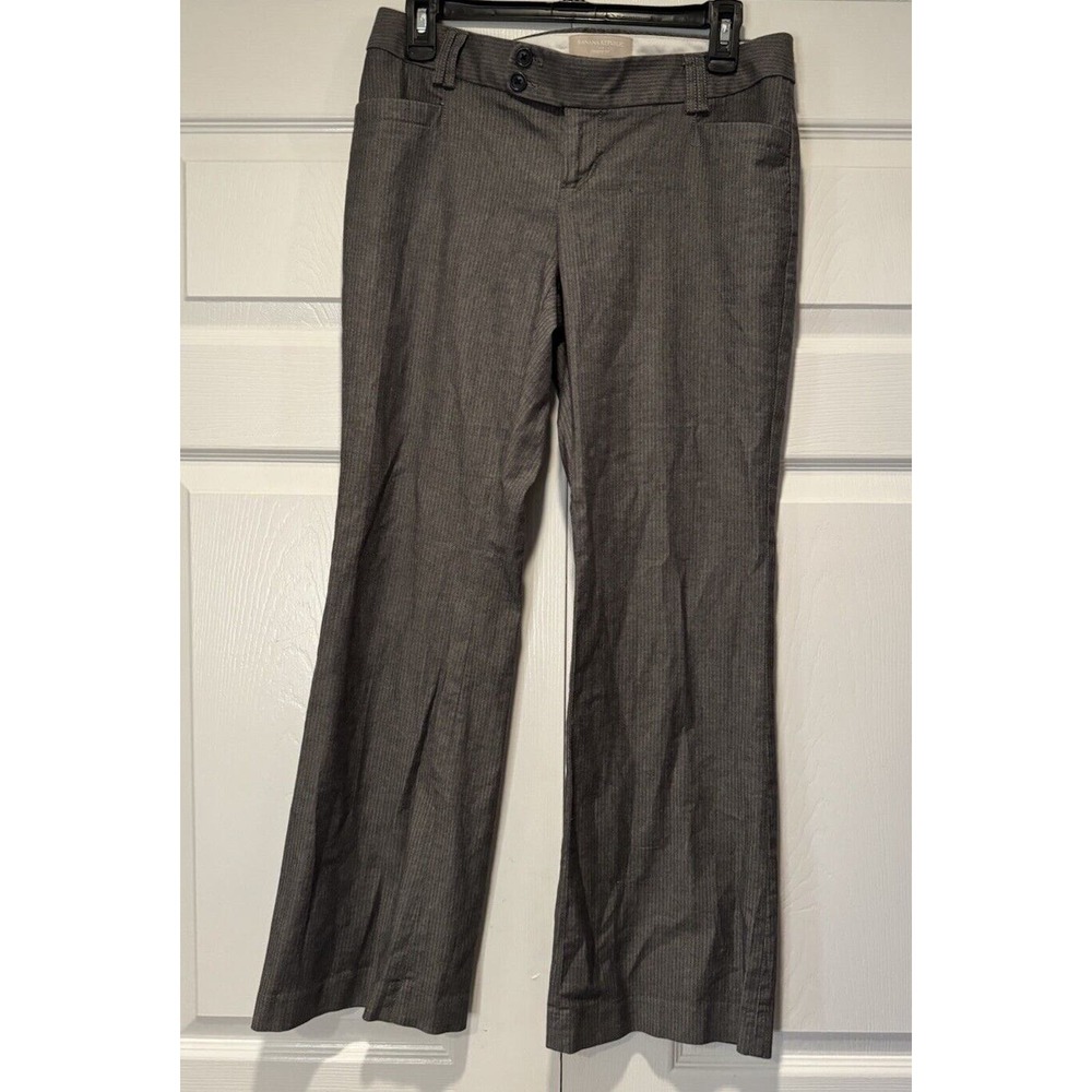 Banana Republic Women's Gray Herringbone The Martin Fit Pants 6 Petite Classic